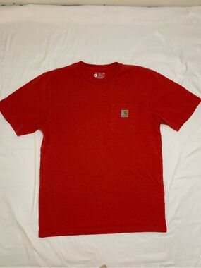 Carhartt Orange Red Men’s Medium Loose Fit Rugged Flex Tee Shirt Cotton Blend